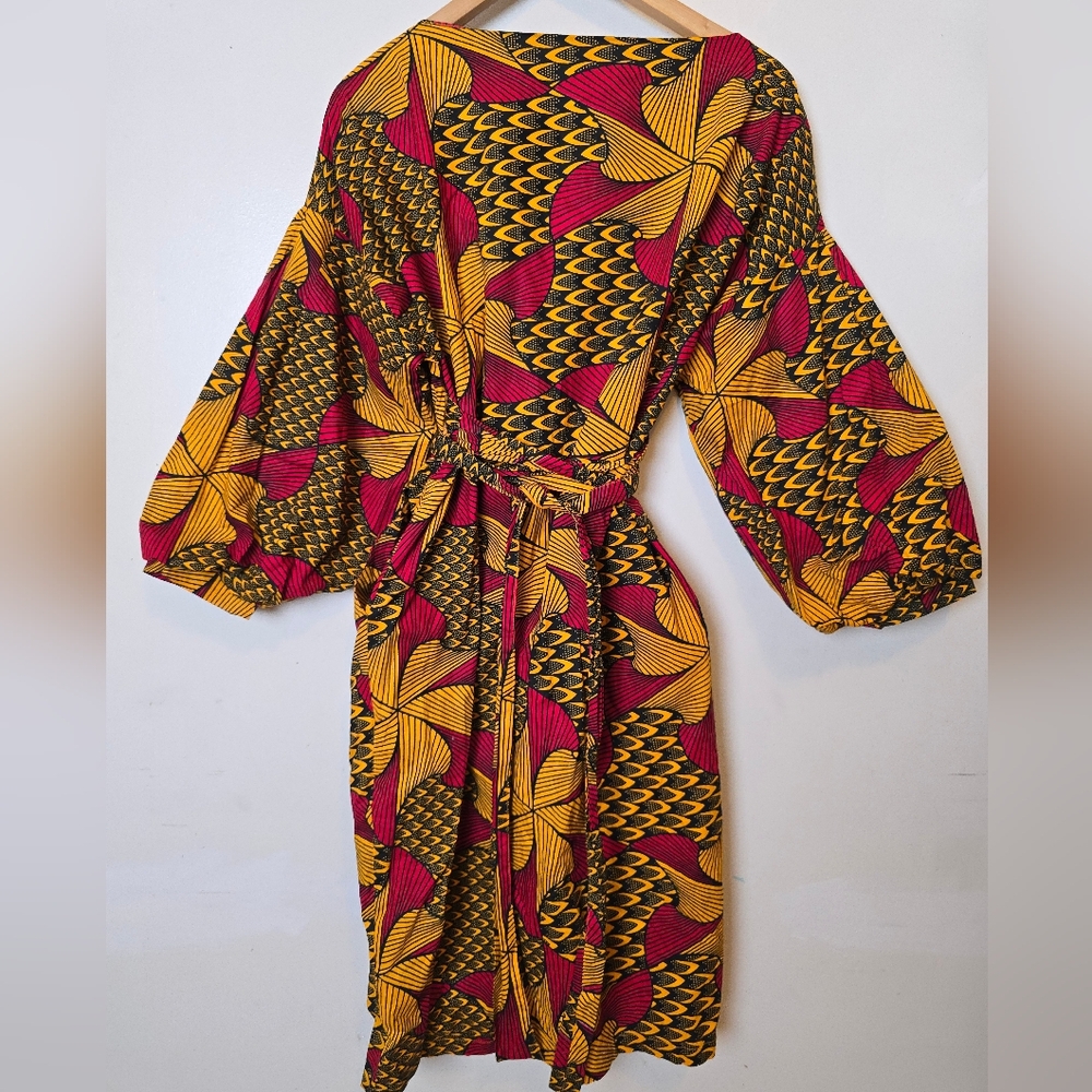 Vibrant Wax Print Patterned Wrap Dress from D'IYANU